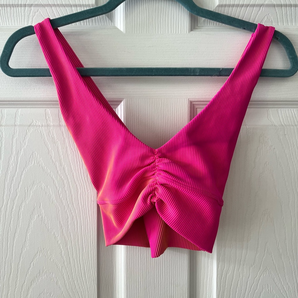 Beach Riot Sport Vibrant Pink Ruched Women's Top